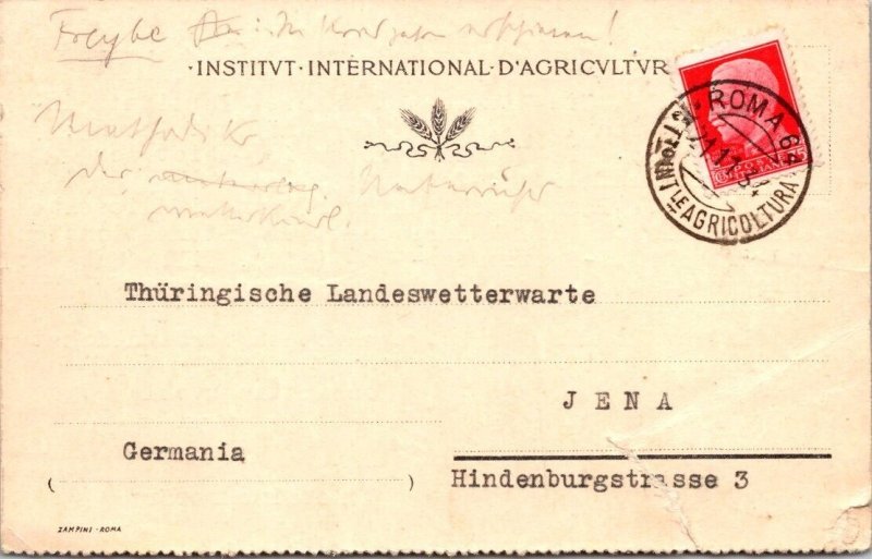 Italy 1934 Thuringian State Weather Observatory - Rome PPC - J16503