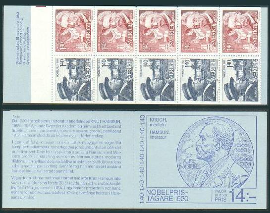 Sweden 1341-1342a booklet,MNH.Michel 1129-1130 MH 79. Nobel Prize Winners,1980.