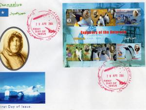 Somalia 2004 Explorers Antarctic-Penguins Sheetlet (6) Imperforated FDC