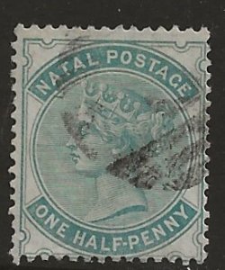 Natal 64  1880  one half penny fine used