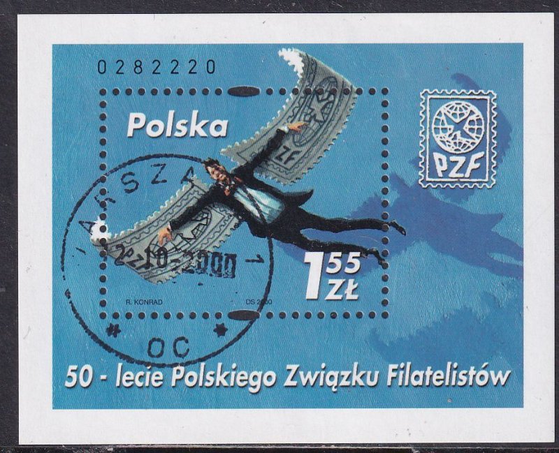 Poland 2000 Sc 3552 Polish Philatelic Union 50th Anniversary Stamp SS CTO H