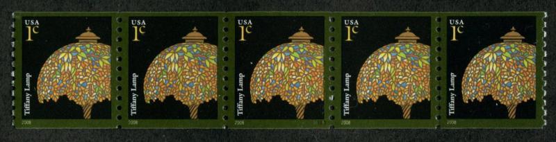 3758A 1c Tiffany Lamp WAG coil, MNH PNC5 #S11111