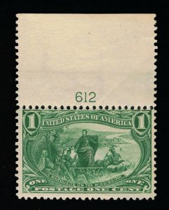 AFFORDABLE GENUINE SCOTT #285 F-VF MINT OG NH 1898 1¢ TRANS-MISS EXPO PLATE #612