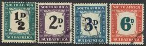 SOUTH AFRICA 1948 POSTAGE DUE RANGE TO 6D USED