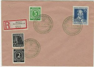 Germany Allied Occup. Stuttgart 1947 Bad Cannstat Cancels Stamps Cover Ref 32612