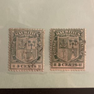 MAURITIUS Scott 164 Stanley Gibbons 208 Used, Color Shades 