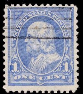 US Stamp #246 1c Ultramarine Franklin USED SCV $7.00