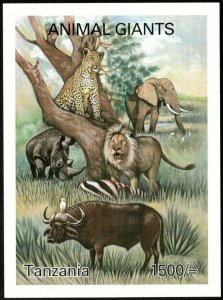 Tanzania 2003 - Animal Giants Wildlife - Souvenir Stamp Sheet Scott 2251 - MNH