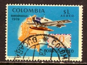 Colombia; 1969: Sc. # C514: Used Single Stamp