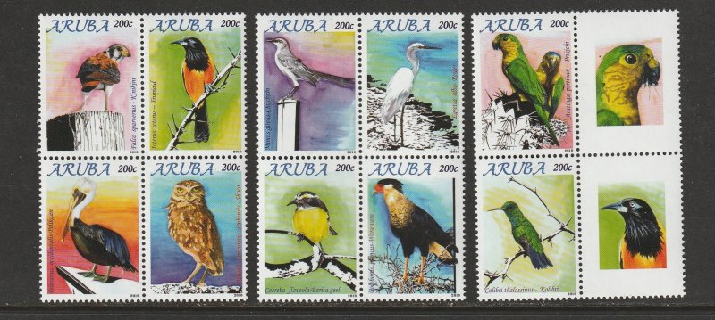 BIRDS-ARUBA #370a-j (with labels) MNH