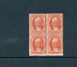 Hawaii Scott 34  Mataio Kekuanaoa Unused Block of 4 Stamps (Stock By 441)