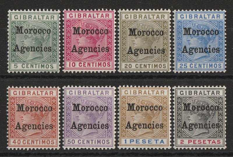 MOROCCO AGENCIES 1899 QV Gibraltar set 5c-2P. 