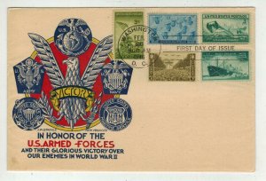 1946 Patriotic FDC 929-939 ARMED FORCES STAEHLE COMBO Navy Marines Iwo Jima etc