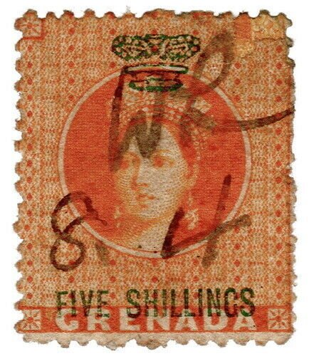 (I.B) Grenada Revenue : Duty Stamp 5/- 