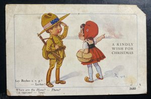 1918 France Picture Postcard cover To Paris American Soldier Where Are The Huns?