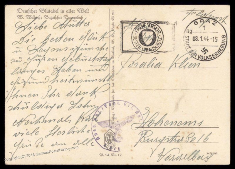 3rd Reich Germany VDA Willrich Propaganda Card 93986