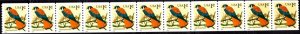 US Stamp #3044a MNH American Kestrel Coil Strip of 11 w/ Plate #1111, Large Date