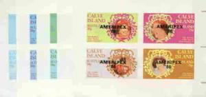 Calve Island 1986 Queen's 60th Birthday imperf sheetlet c...