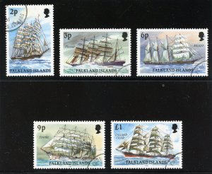 Falkland Islands 1991 QEII Ships set complete VFU SG 613-625. Sc 486a-498a.