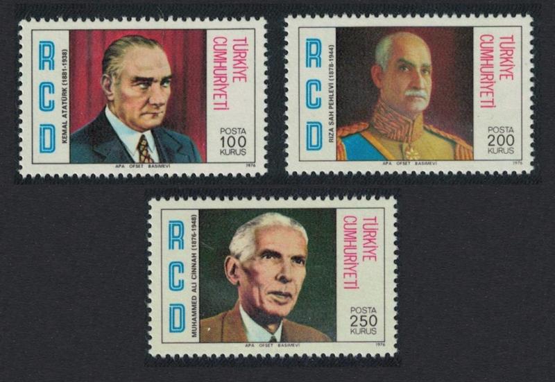 Turkey Regional Co-operation for Development Heads of State 3v 1976 MNH