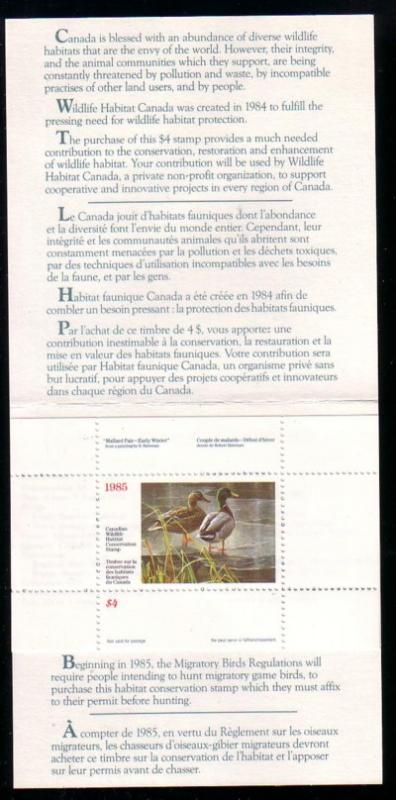 Canada 1985 Mallard Ducks stamp booklet mint NH