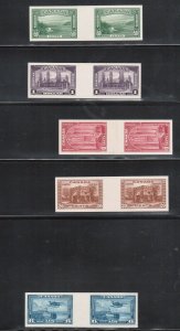 Canada #241P - #245P & #C6P Extra Fine Mint Gutter Proof Pairs