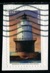 5624 (55c) Mid-Atlantic Lighthouses - Harbor of Refuge SA. used on paper