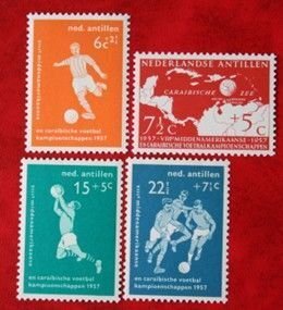 NETHERLANDS ANTILLES 1957 Central American Caribbean Soccer MNH Scott# B31-B34