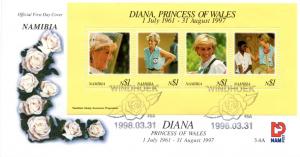 Namibia - 1998 Princess Diana Commemoration FDC SG MS789
