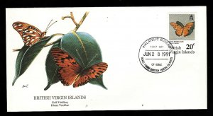 Flora & Fauna of the World #55b-Insects FDC-Gulf Fritillary-Butterfly-Virgin Is.