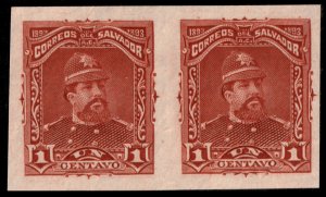 ✔️ EL SALVADOR 1893 - CARLOS EZETA IMPERF PAIR PROOF HBNC SC.76 MNGAI [031]