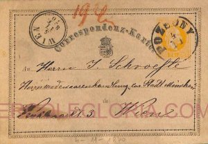 ad6056 - HUNGARY - Postal History - Postal STATIONERY CARD from POSZONY 1870