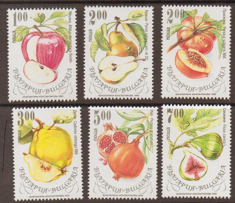 BULGARIA SG3915/20 1993 FRUITS MNH