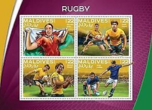 2016 Maldives Mnh. Rugby. Michel Code: 6369-6372. Scott Code: 3673