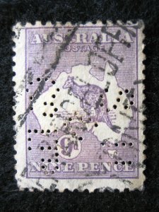 AUSTRALIA - SCOTT# 50 - USED - PERFIN - CAT VAL $16.00