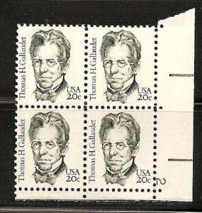 USA SC # 1861 MNH Plate Block of 4 Great Americans LR 2