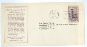 US 857 1939 3c Tercentenary Of The Printing Press In America Single On A Folded, Oversized, Addressed FDC With A Cachet Prepared