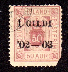 ICELAND O30 USED DAMAGE SCV $60.00 BIN $7.00 NUMERICAL