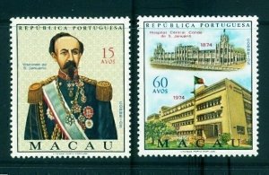 Macau 1974 Centenary Viscount St. Januario Hospital (2v Cpt) MNH
