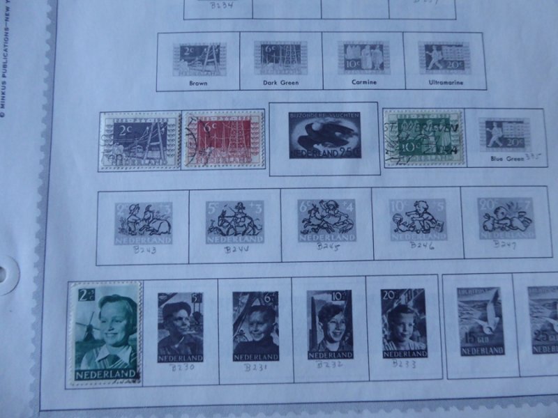 Netherlands and Colonies 1913-1914 Stamp Collection on Album Pages​
