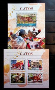 MOZAMBIQUE - NH MINISHEET+S/S OF 2016 - CATS