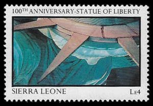 Sierra Leone #827 MNH; 4.0le Statue of Liberty - Crown (1987)