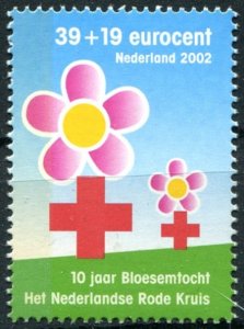 Netherlands Sc#B736 MNH, 39c+19c bl, grn & multi, Red Cross - 2002 (2002)