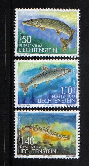 Liechtenstein 1989 MNH Fishes  (2nd series)