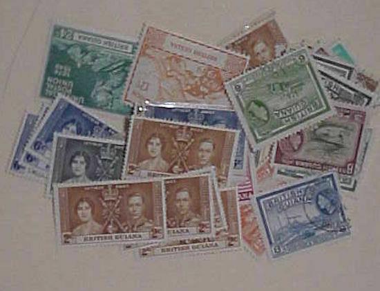 BRITISH  GUIANA 31 STAMPS MOSTLY MINT LIGHT HINGED