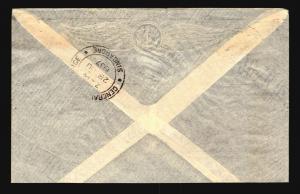 Straits Settlements 1937 Airmail Cover Penang to Singapore  - Z14702