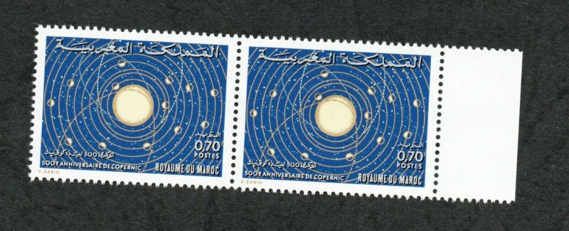 1973 - Morocco - The 500th Anniversary of the Birth of Nicolaus Copernicus, Pair 