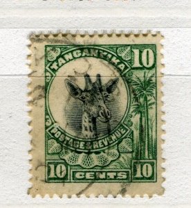 TANGANYIKA; 1922-24 GV Giraffe pictorial issue fine used Shade of 10c. value