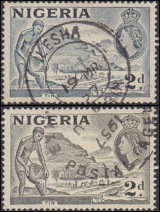 Nigeria #93, 93b, Complete Set(2), 1956-1957, Used