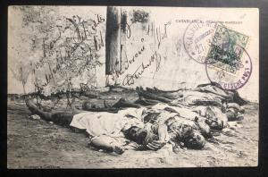 1908 Germany Post Office Casablanca Morocco RPPC Postcard Cover cadavers